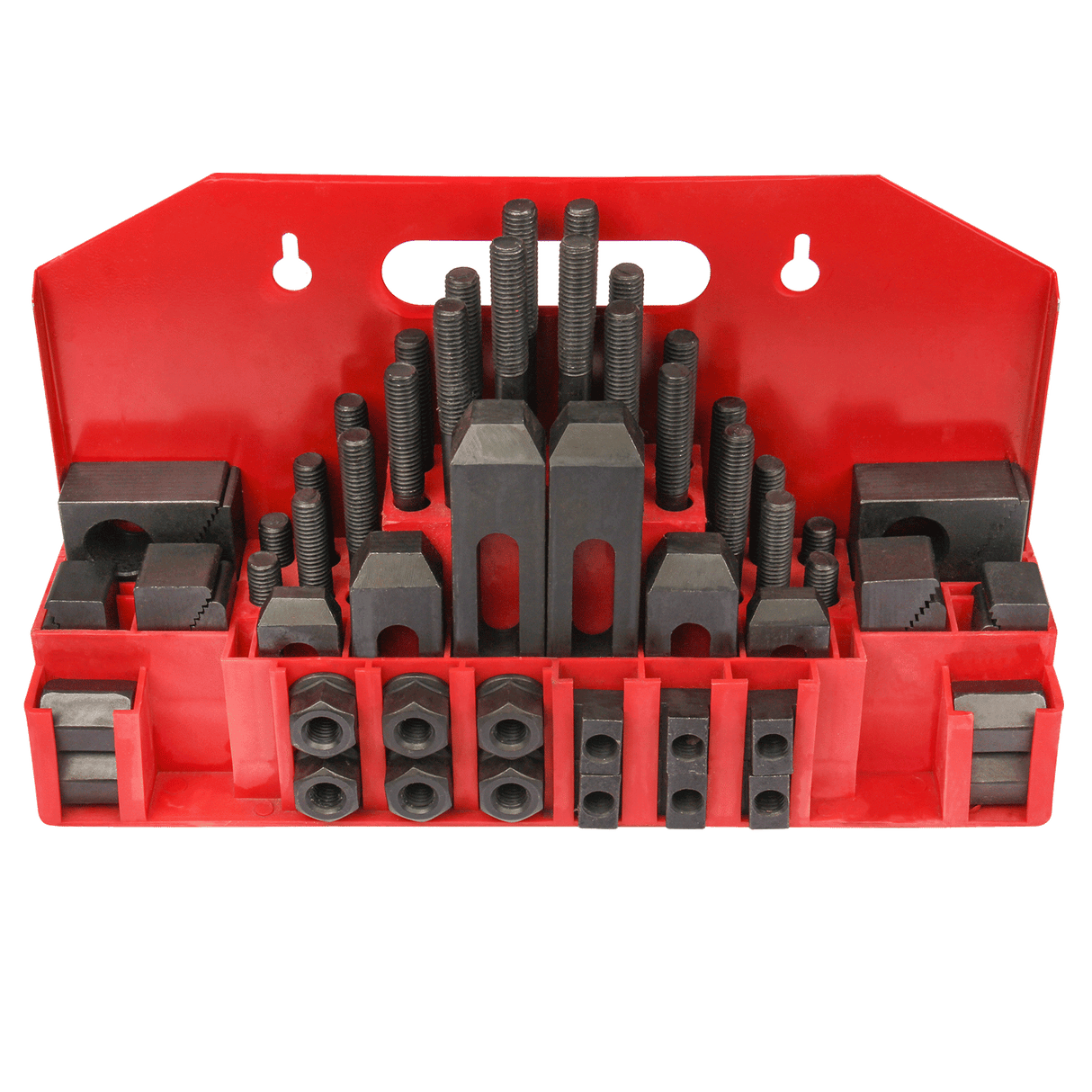 BOKA 58-piece clamping set for M12/D14 M12x1.75P for mini milling machine, with wall bracket, 42-piece steel clamping set