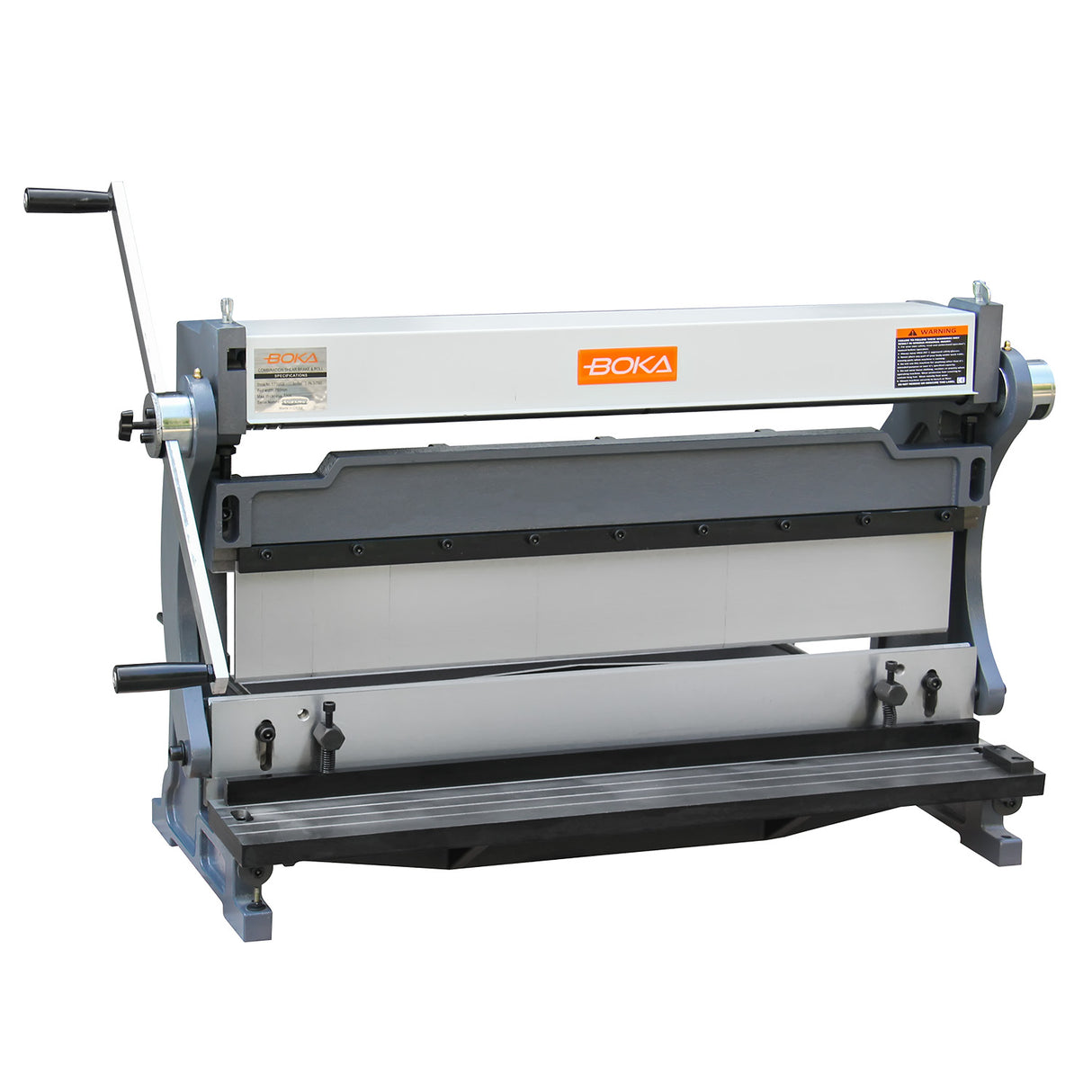 BOKA 3-IN-1 sheet metal working machine, 760 mm universal machine for cutting, bending & rolling, manual swivel bending machine 90° folding machine