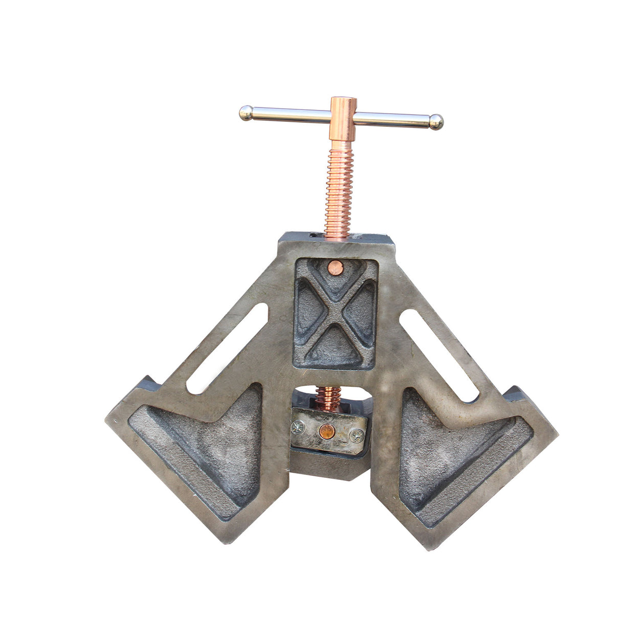 BOKA AC-60 cast iron 90-degree angle clamp, 60 mm clamping range, self-centering jaw, ergonomic handle, precise angle fixation for welding, wood & metalworking, model making, DIY