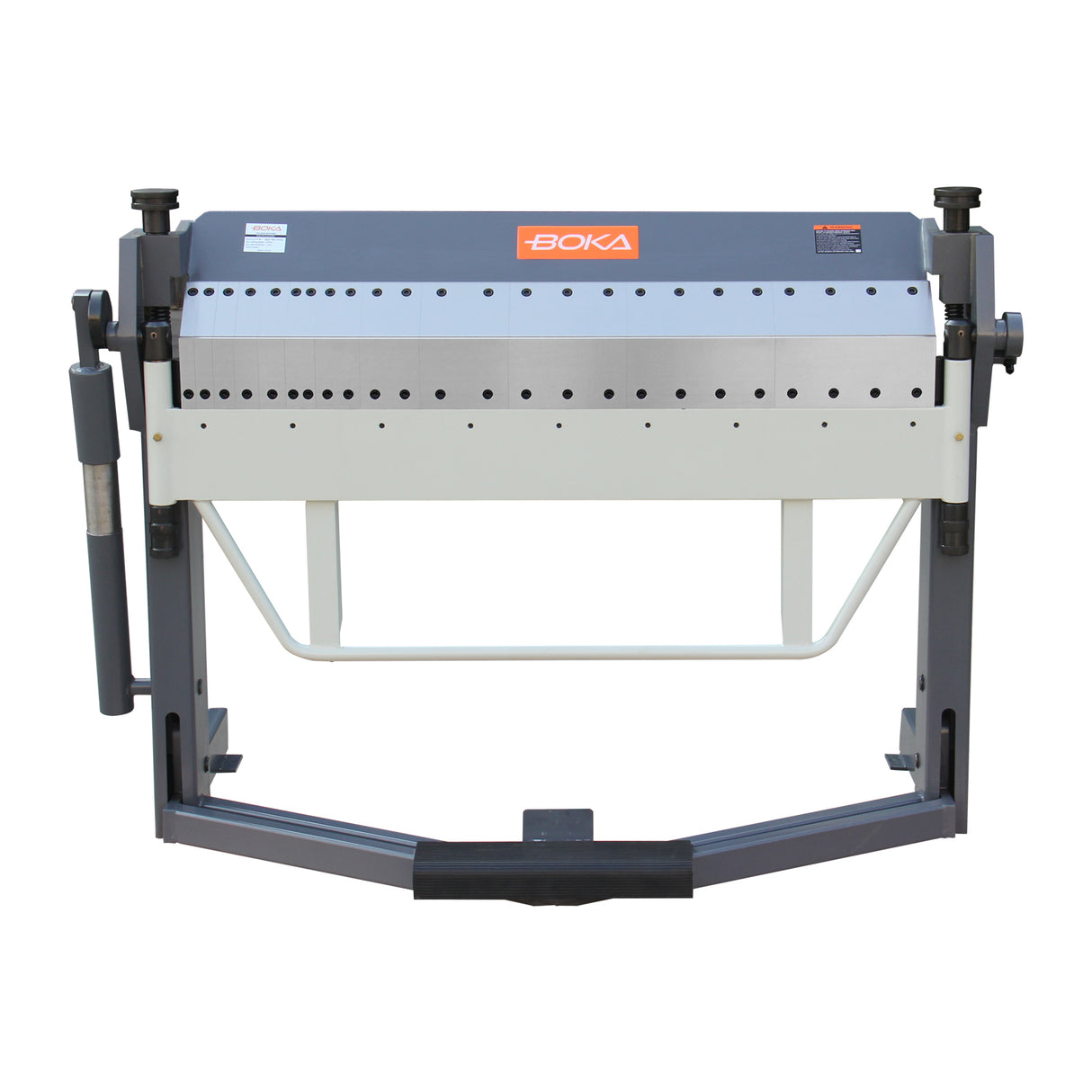BOKA 1270 mm folding machine with segment tools, 2.0 mm sheet steel, 0–135° bending angle, foot pedal, press brake, robust steel construction, for steel/stainless steel/aluminum, PBB-5014A