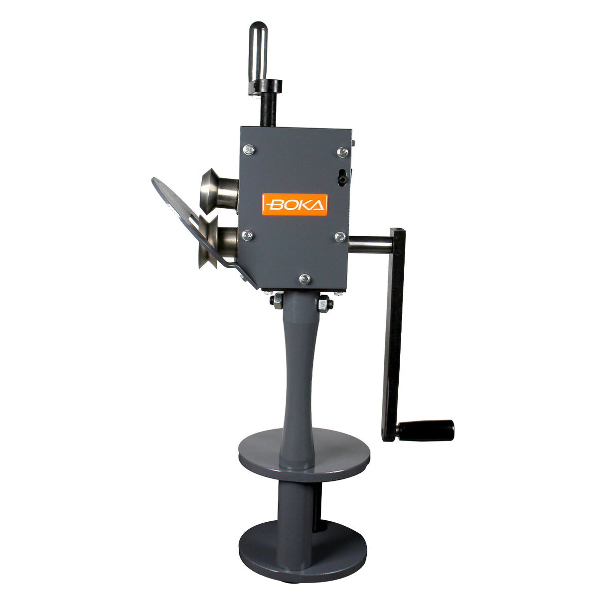BOKA flanging machine RM-A, beading machine with rotating head, sheet metal processing machine table mountable