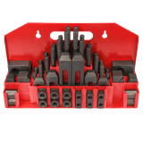 BOKA 58-piece clamping set for M12/D14 M12x1.75P for mini milling machine, with wall bracket, 42-piece steel clamping set