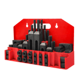 BOKA 58-piece clamping set for M12/D14 M12x1.75P for mini milling machine, with wall bracket, 42-piece steel clamping set