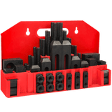 BOKA 58-piece clamping set for M12/D14 M12x1.75P for mini milling machine, with wall bracket, 42-piece steel clamping set