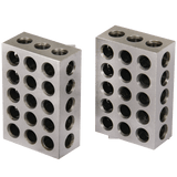 BOKA 2 pieces 25 x 50 x 75 mm steel hardened precision blocks, 23 holes, milling parallel clamping blocks, metric clamping blocks