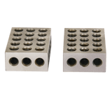 BOKA 2 pieces 25 x 50 x 75 mm steel hardened precision blocks, 23 holes, milling parallel clamping blocks, metric clamping blocks