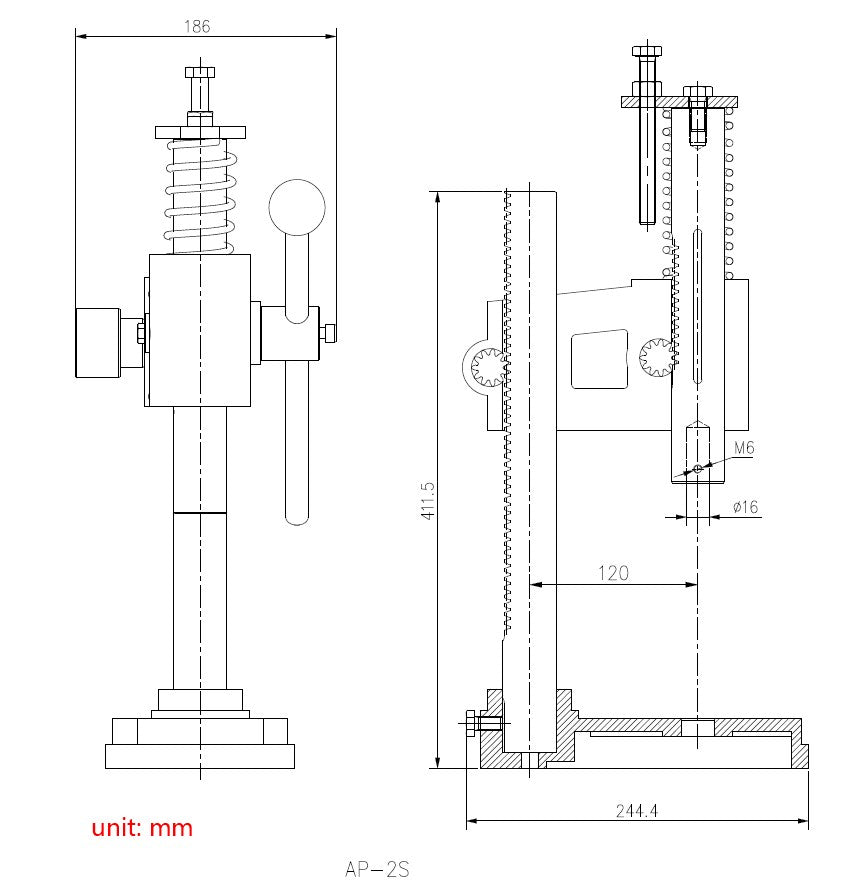 BOKA Manual Press AP-2S, 2 Ton Arbor Press with Adjustable Press Height, Solid Construction for Jewelry Making