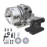 BOKA Semi-Universal Indexing Head Set BS-1 – with 150 mm indexing head, 150 mm chuck, tailstock, indexing wheels, and 3-jaw chuck – semi-universal milling set
