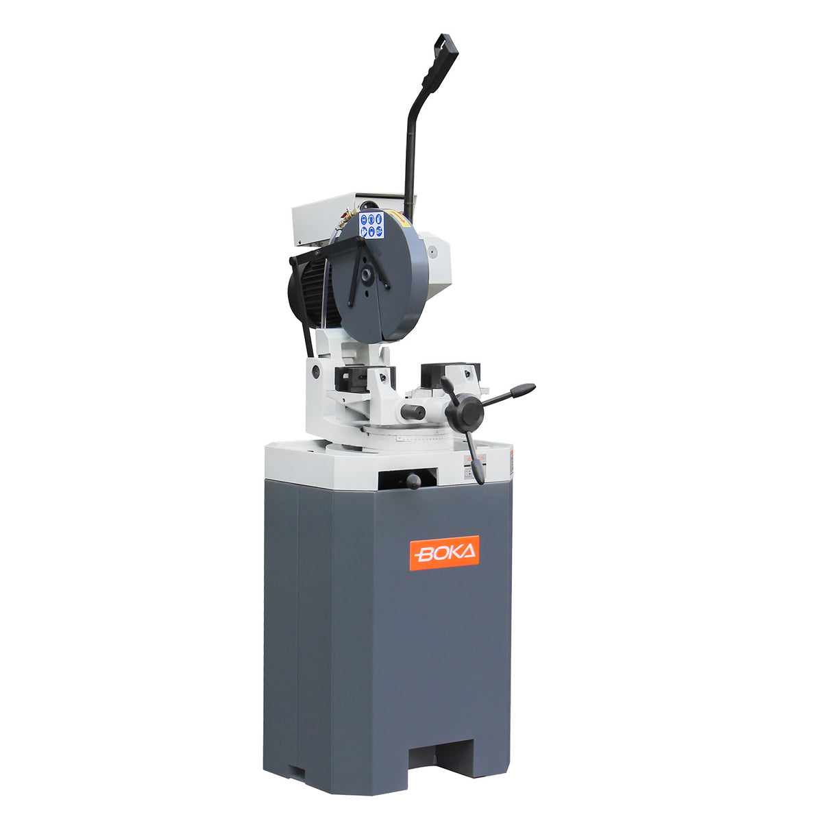 BOKA CS-12 manual metal circular saw, 315mm HSS saw blade, precise miter saw with double vice, powerful gear, coolant system, 1.5 HP motor for metal processing