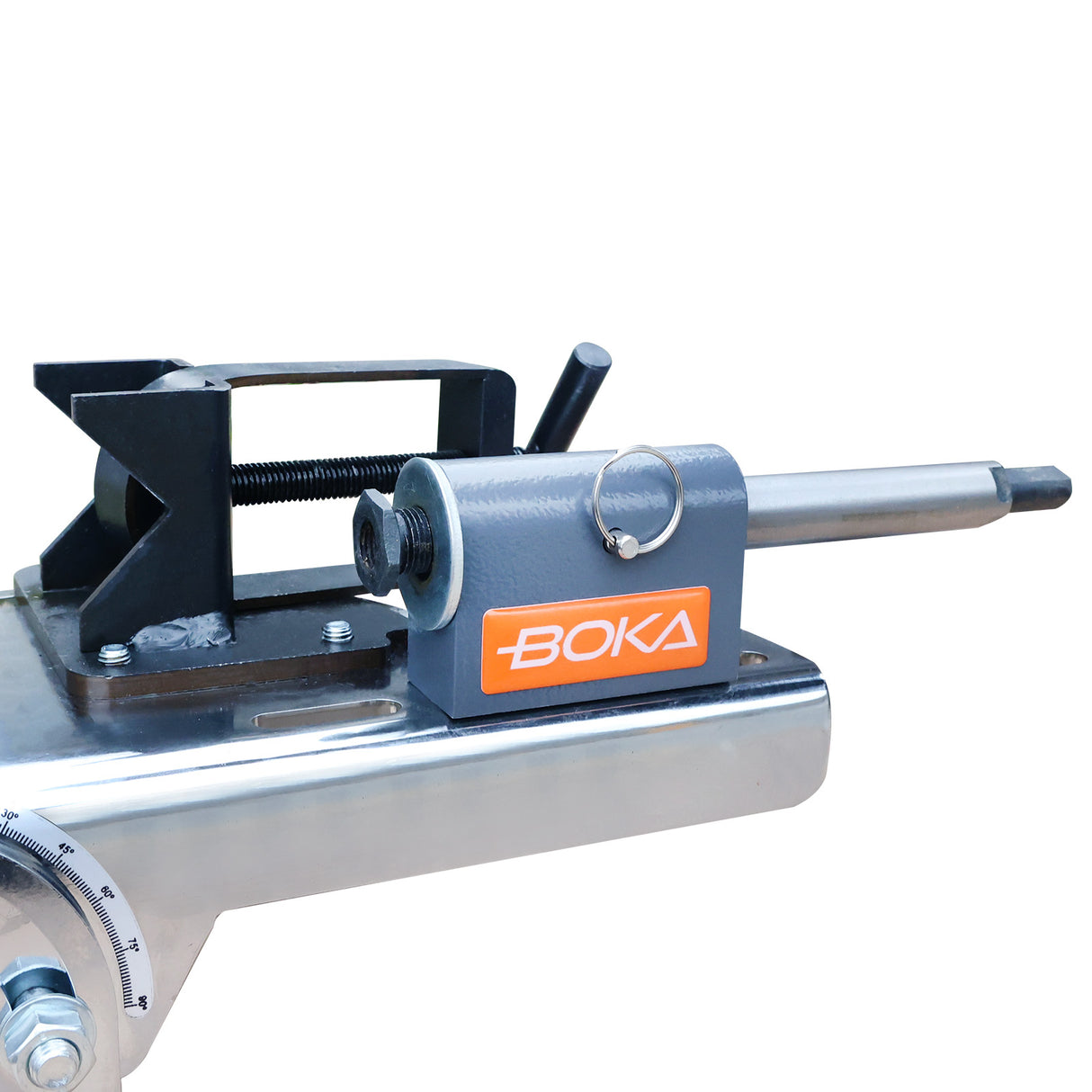 BOKA Rohrausklinker für Rundrohre bis 50 mm, Präzises Kerben 0–45° (Aluminium) / 0–60° (Stahl), mit integriertem Winkelmesser, PN-1/2S