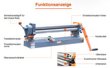 BOKA SR-24 Roll Bending Machine, 610 mm Rolling Width, 1.5 mm Capacity for Soft Steel, Manual Metal Bending Machine, Compact and Durable