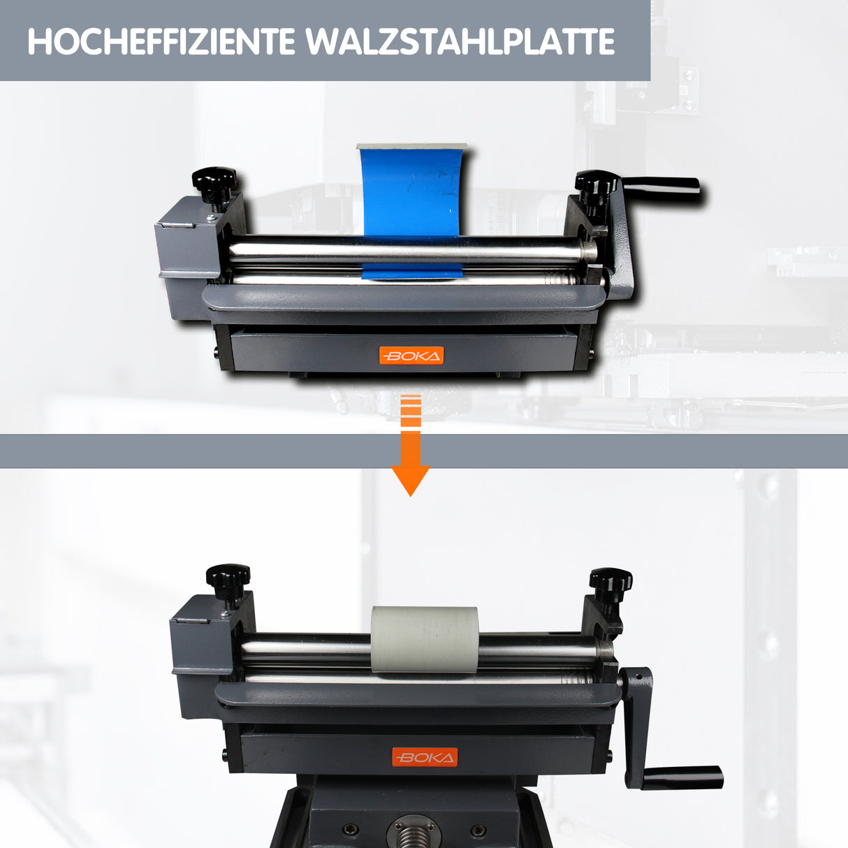 BOKA round bending machine 3-roller for 1 mm sheet bending machine 300 mm wide SJ-300 round bending machine